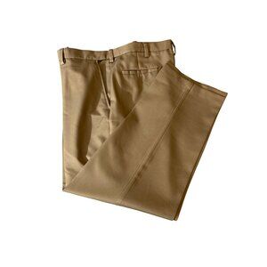 Haggar Mens Dress Pants Tan Classic Fit 38W 30L Flat Front Corpcore Classicore